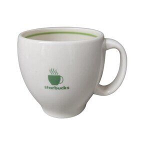 Vintage 2003 Starbucks Green and White Barista Coffee Mug​​​​​​​​​